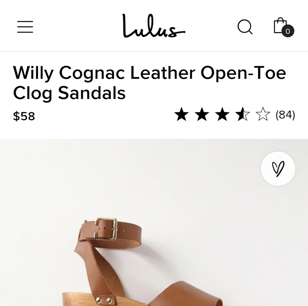 Lulu's Cognac Leather Open-Toe Clog Sandals